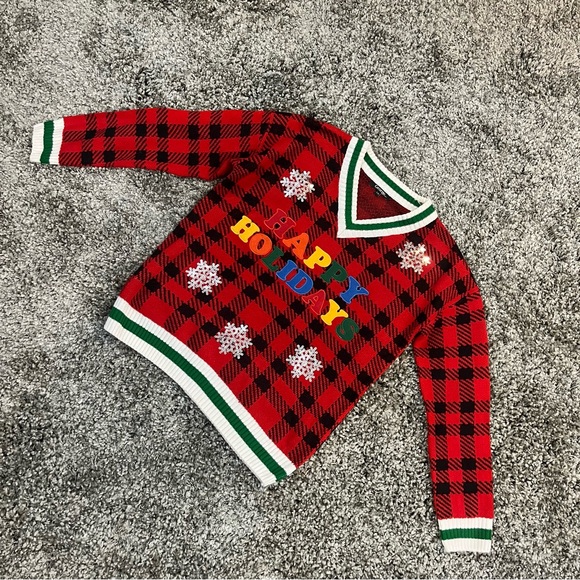 NWOT George Red and green plaid Christmas sweater - Picture 1 of 4